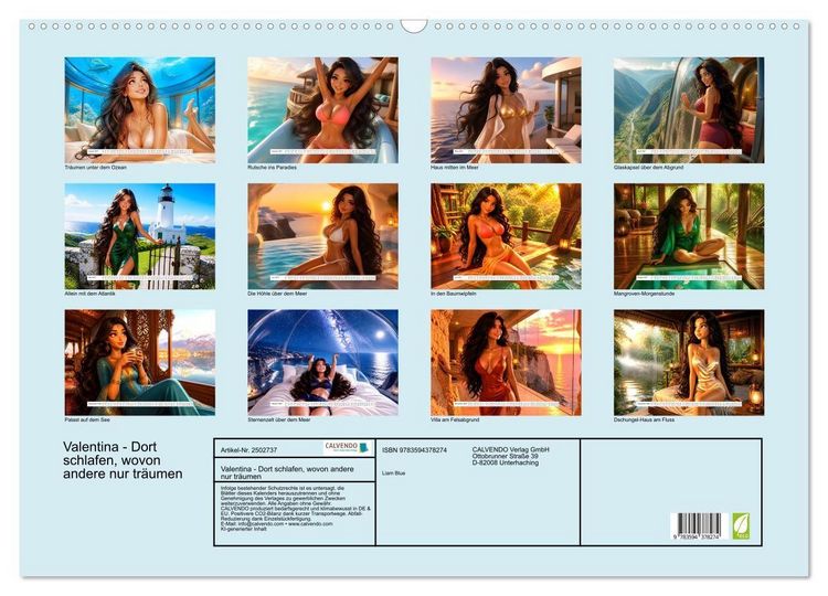 Produktbild: Valentina - Dort schlafen, wovon andere nur tr&auml;umen (Wandkalender 2027 DIN A2 quer), CALVENDO Monatskalender