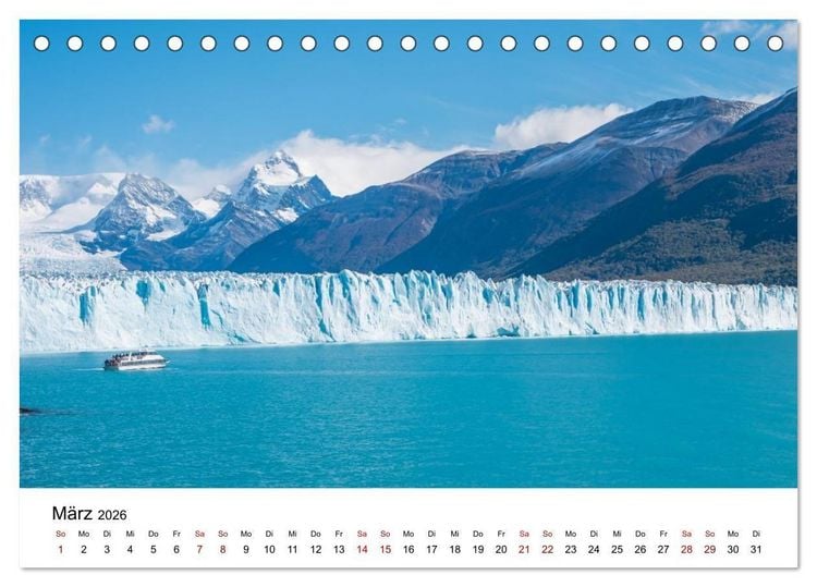 Produktbild: Patagonien, Los Glaciares Nationalpark: Perito Moreno Gletscher (Tischkalender 2026 DIN A5 quer), CALVENDO Monatskalender