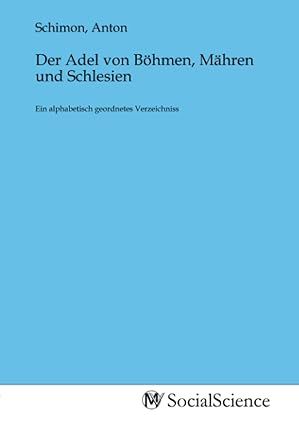 Produktbild: Der Adel von B&ouml;hmen, M&auml;hren und Schlesien