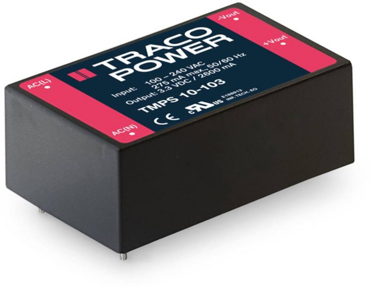 Produktbild: TracoPower TMPS 10-124 Schaltnetzteil 24 V/DC 0.41A 10W