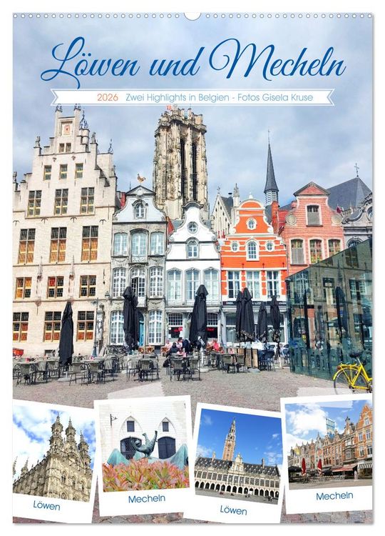 Produktbild: L&ouml;wen und Mecheln - Zwei Highlights in Belgien (Wandkalender 2026 DIN A2 hoch), CALVENDO Monatskalender