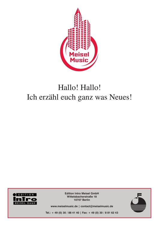 Produktbild: Hallo! Hallo! Ich erz&auml;hl euch ganz was Neues!