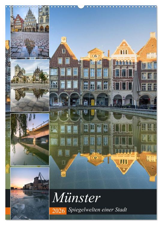 Produktbild: M&uuml;nster - Spiegelwelten einer Stadt (Wandkalender 2026 DIN A2 hoch), CALVENDO Monatskalender
