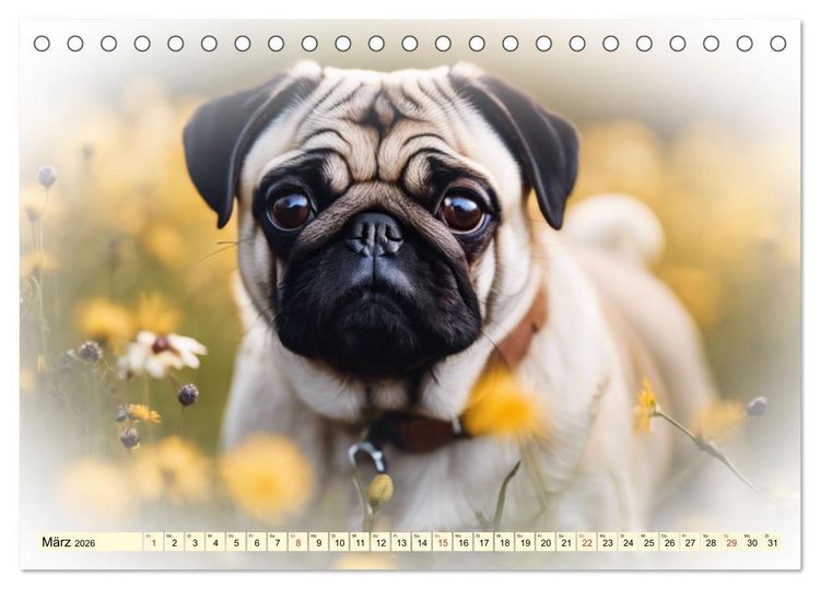 Produktbild: Rasseportraits - Hunde (Tischkalender 2026 DIN A5 quer), CALVENDO Monatskalender