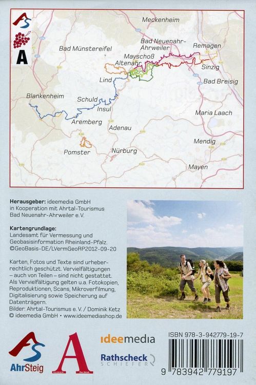Produktbild: AhrSteig Wandern &ndash; Start-Set Buch & Karte 1: 25000. Offizielles Wander-Set zur endg&uuml;ltigen Trasse mit App-Anbindung.