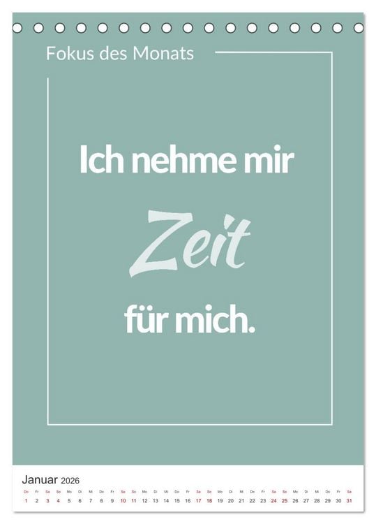 Produktbild: Achtsamkeitskalender: Mehr Achtsamkeit im Alltag mit dem Fokus des Monats (Tischkalender 2026 DIN A5 hoch), CALVENDO Monatskalender
