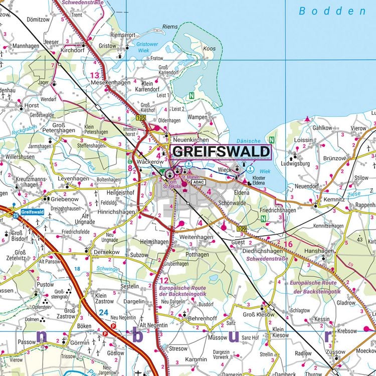 Produktbild: R&uuml;gen - Mecklenburg-Vorpommern, Stra&szlig;en- und Freizeitkarte 1:150.000, freytag & berndt