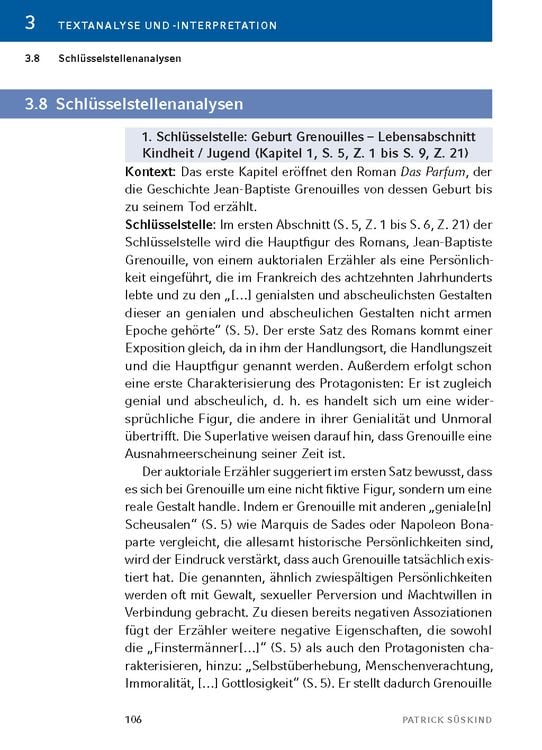 Produktbild: Das Parfum - Textanalyse und Interpretation