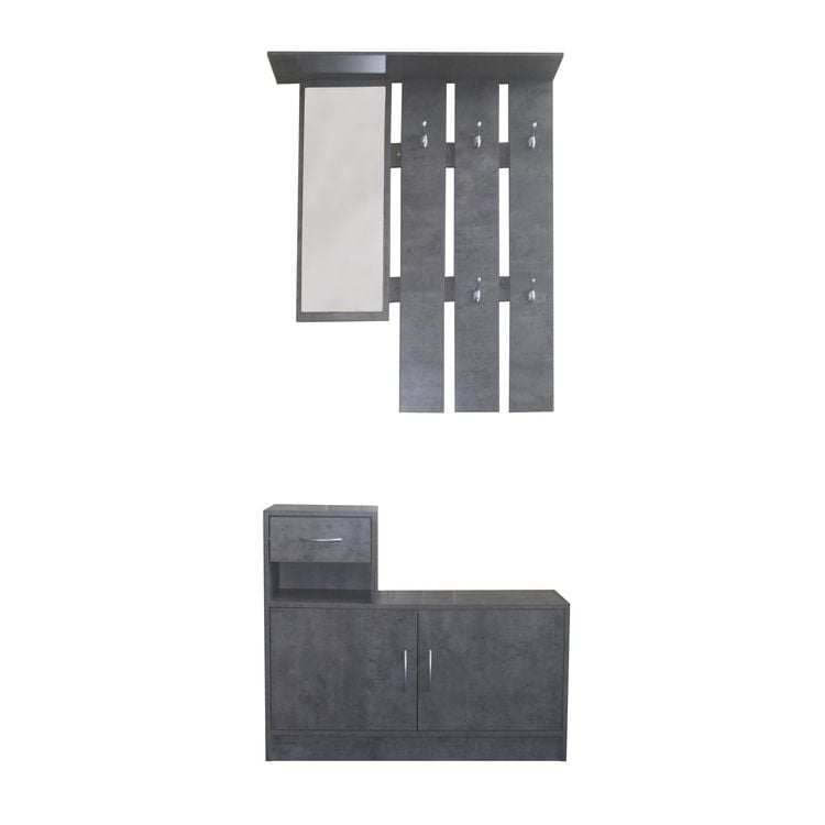 Produktbild: HTI-Living Garderobenpaneel mit Schuhschrank Thekla Beton
