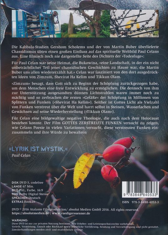 Produktbild: Gottes zerstreute Funken - J&uuml;dische Mystik bei Paul Celan