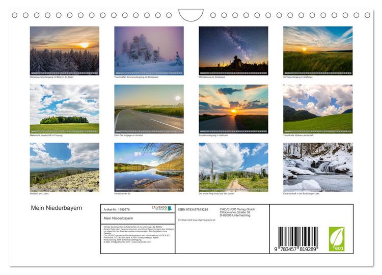 Produktbild: Mein Niederbayern (Wandkalender 2026 DIN A4 quer), CALVENDO Monatskalender