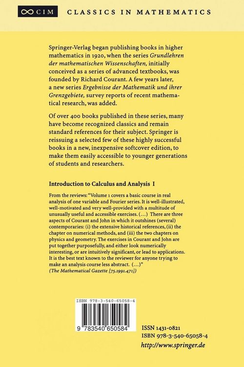 Produktbild: Introduction to Calculus and Analysis I