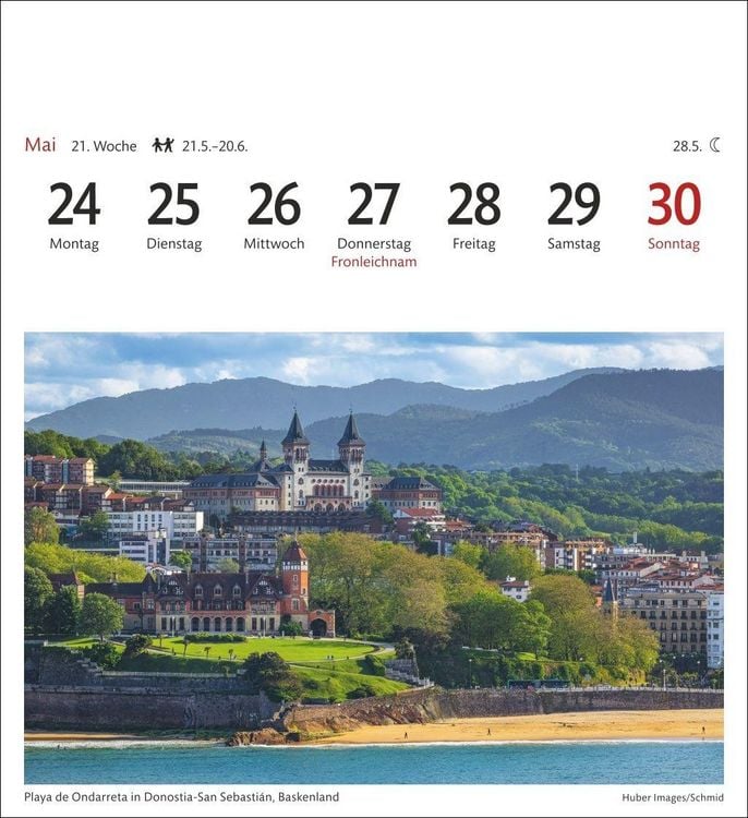 Produktbild: Spanien Sehnsuchtskalender 2027 - Wochenkalender mit 53 Postkarten