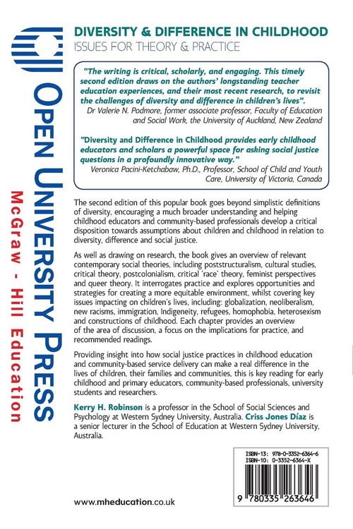 Produktbild: Diversity and Difference in Childhood: Issues for Theory and Practice