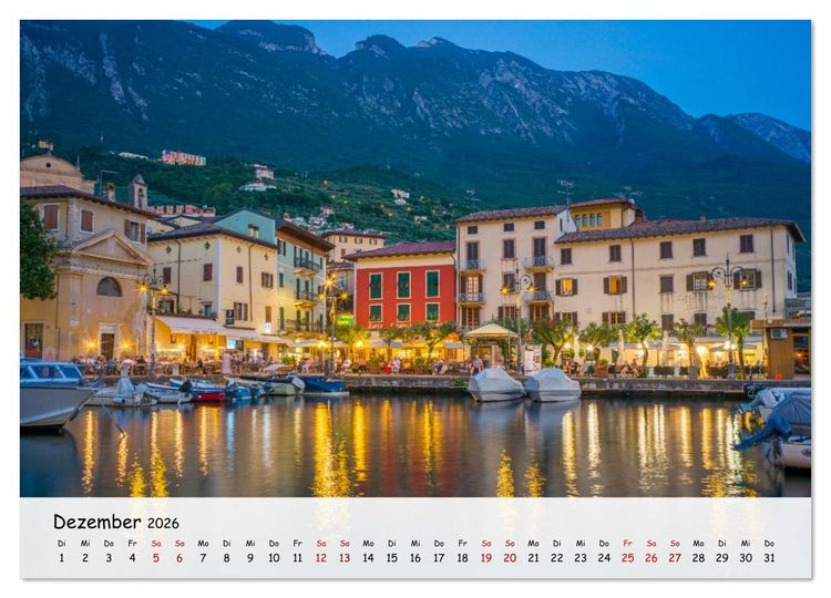 Produktbild: Malcesine - Am Ostufer des Gardasees (hochwertiger Premium Wandkalender 2026 DIN A2 quer), Kunstdruck in Hochglanz