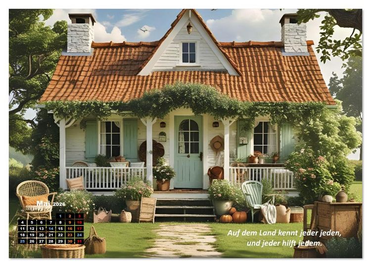 Produktbild: Cottage und Landleben (Wandkalender 2026 DIN A2 quer), CALVENDO Monatskalender