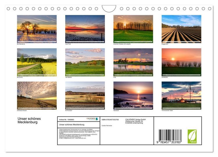 Produktbild: Unser sch&ouml;nes Mecklenburg (Wandkalender 2026 DIN A4 quer), CALVENDO Monatskalender