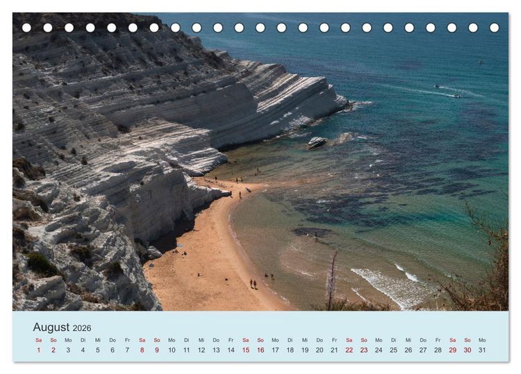 Produktbild: Sizilien &ndash; Die Insel, auf der es keinen Winter gibt (Tischkalender 2026 DIN A5 quer), CALVENDO Monatskalender