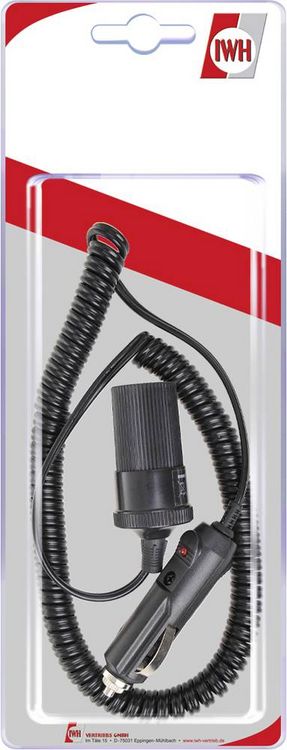 Produktbild: IWH Spiral-Verl&auml;ngerungskabel 3 Meter 12/24 Volt Belastbarkeit Strom max.=10 A 12 oder 24 V/DC