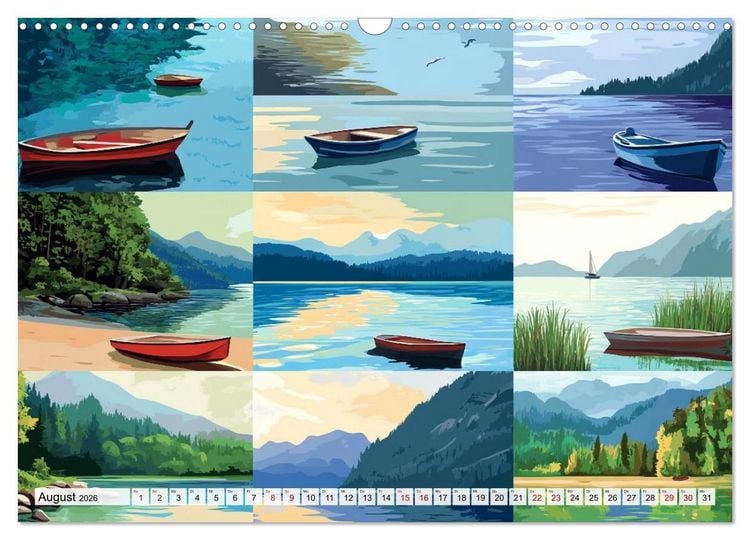 Produktbild: Landschaften in bunten Fragmenten (Wandkalender 2026 DIN A3 quer), CALVENDO Monatskalender