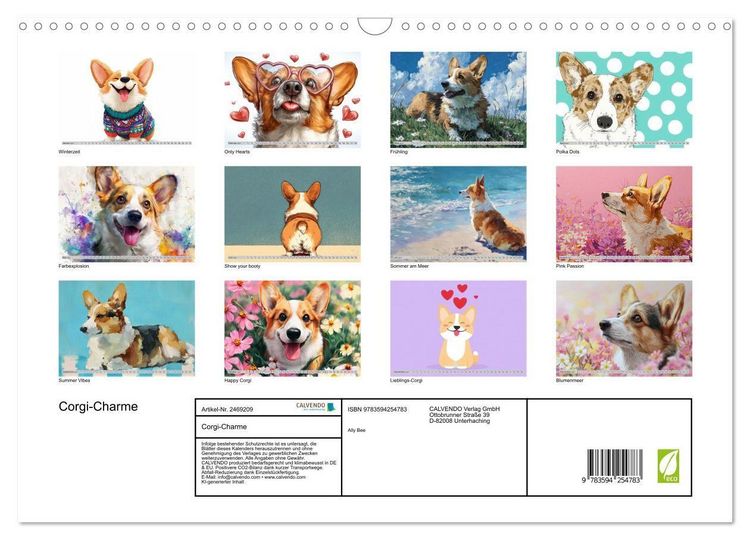 Produktbild: Corgi-Charme (Wandkalender 2027 DIN A3 quer), CALVENDO Monatskalender
