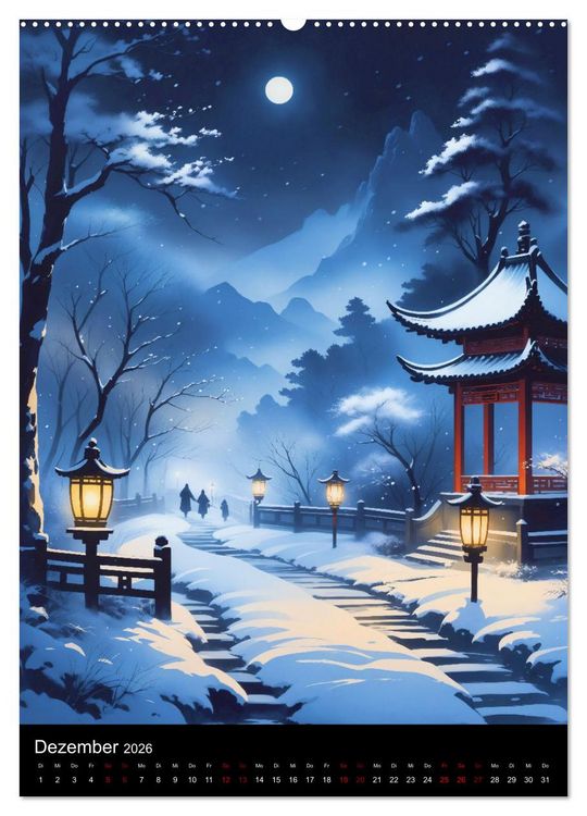 Produktbild: Asiatische Inspiration Fern&ouml;stlicher Art - Dunkle Werke (hochwertiger Premium Wandkalender 2026 DIN A2 hoch), Kunstdruck in Hochglanz