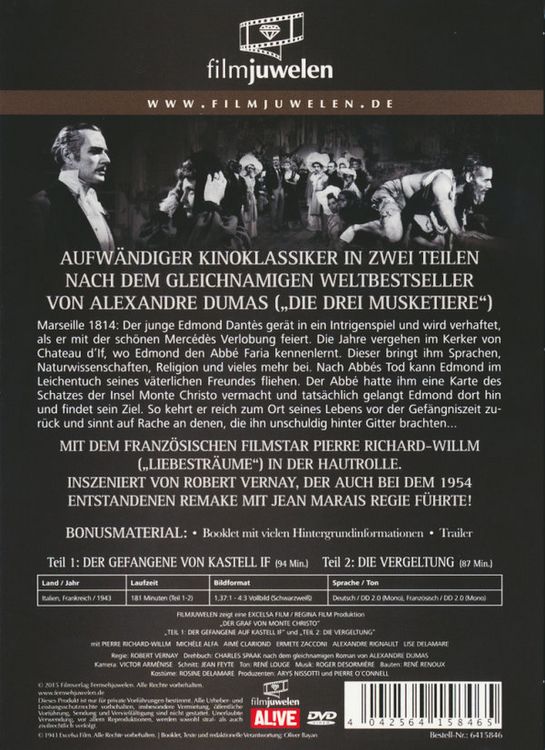 Produktbild: Der Graf von Monte Christo (1943) - Filmjuwelen