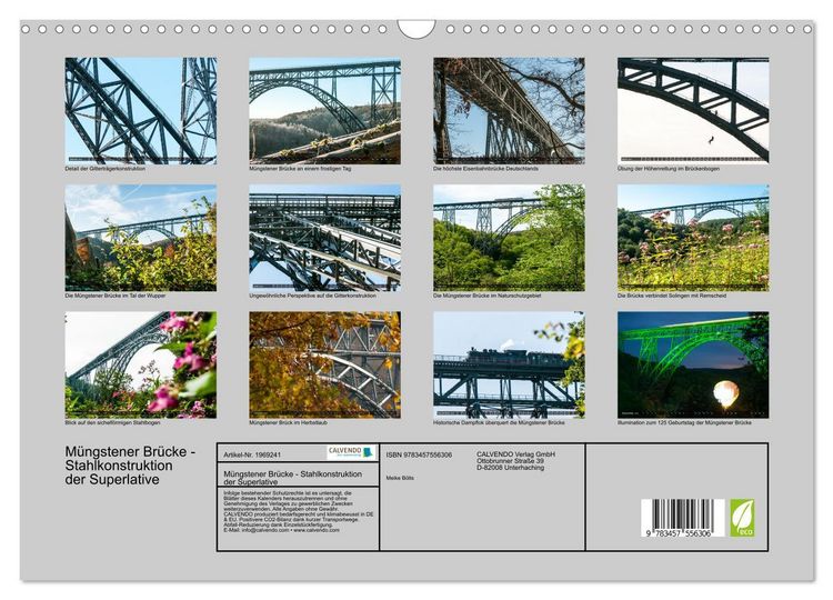Produktbild: M&uuml;ngstener Br&uuml;cke - Stahlkonstruktion der Superlative (Wandkalender 2026 DIN A3 quer), CALVENDO Monatskalender