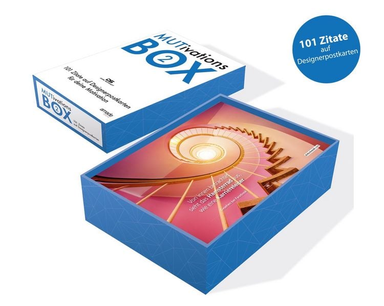 Produktbild: MUTivationsbox 2 - 101 Zitate auf Designerpostkarten für deine Motivation