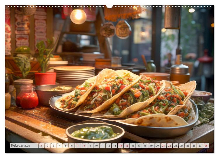Produktbild: STREET FOOD Genuss International (Wandkalender 2026 DIN A2 quer), CALVENDO Monatskalender