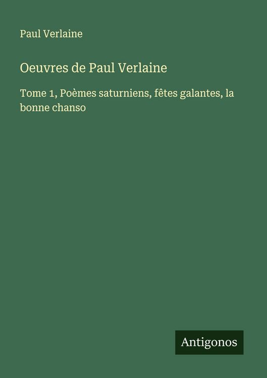 Produktbild: Oeuvres de Paul Verlaine