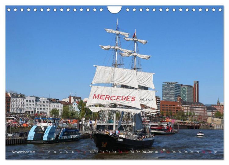 Produktbild: Segelschiffe auf der Elbe (Wandkalender 2026 DIN A4 quer), CALVENDO Monatskalender