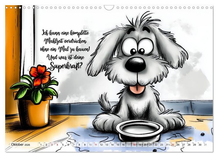 Produktbild: Hundespr&uuml;che (Wandkalender 2026 DIN A3 quer), CALVENDO Monatskalender