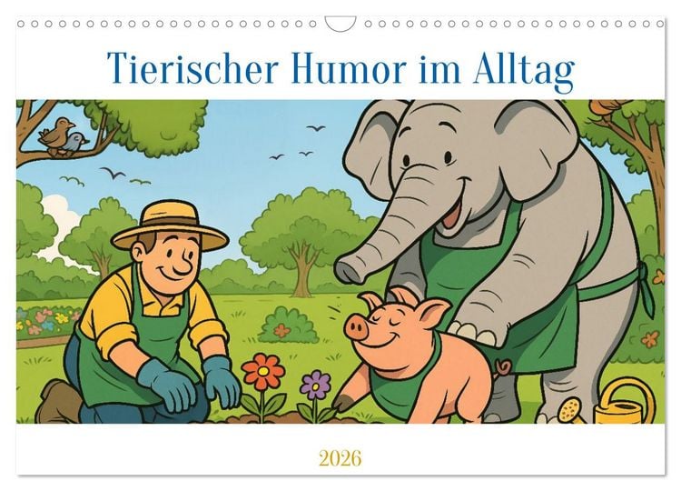 Produktbild: Tierischer Humor im Alltag (Wandkalender 2026 DIN A3 quer), CALVENDO Monatskalender