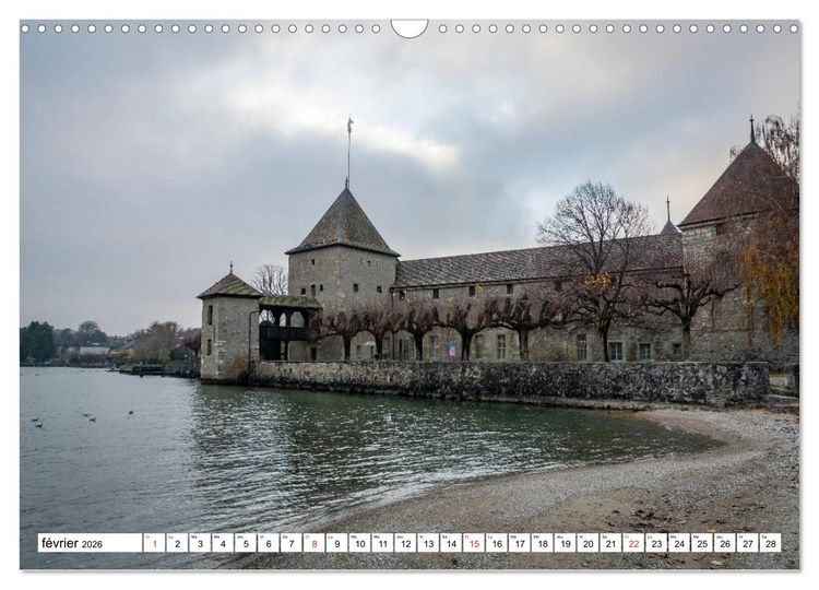 Produktbild: Entre France et Suisse, le lac L&eacute;man (Calendrier mural 2026 DIN A3 vertical), CALVENDO calendrier mensuel