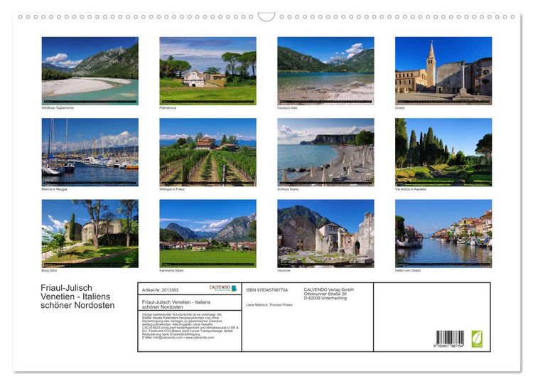 Produktbild: Friaul-Julisch Venetien - Italiens sch&ouml;ner Nordosten (Wandkalender 2026 DIN A2 quer), CALVENDO Monatskalender