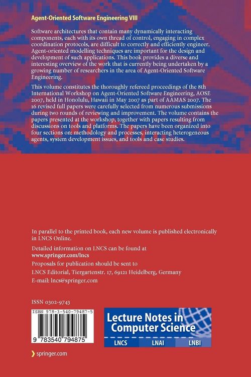 Produktbild: Agent-Oriented Software Engineering VIII