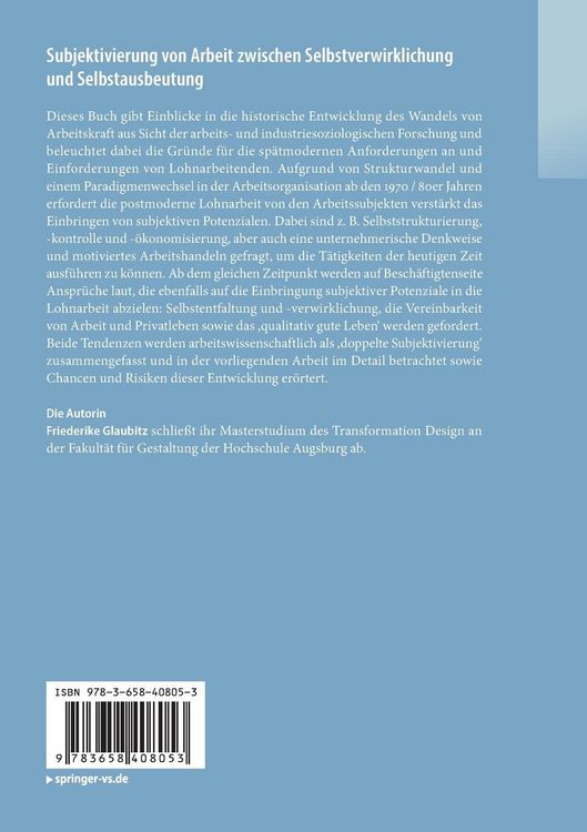 Produktbild: Subjektivierung von Arbeit zwischen Selbstverwirklichung und Selbstausbeutung