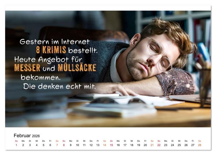Produktbild: B&uuml;ro - Kaffee, Chaos, Kollegen (Tischkalender 2026 DIN A5 quer), CALVENDO Monatskalender
