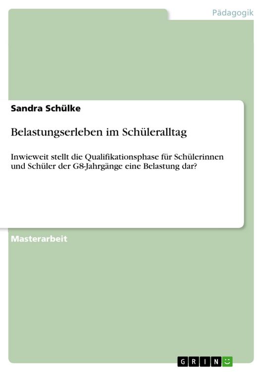 Produktbild: Belastungserleben im Sch&uuml;leralltag