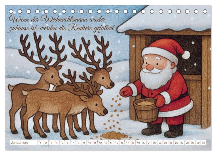 Produktbild: Was macht der Weihnachtsmann? (Tischkalender 2026 DIN A5 quer), CALVENDO Monatskalender