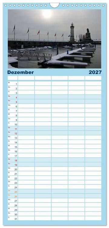 Produktbild: Familienplaner 2027 - Ein Jahr am BODENSEE mit 5 Spalten (Wandkalender, 21 x 45 cm) CALVENDO