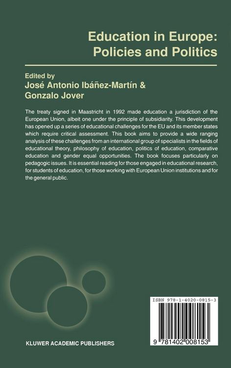 Produktbild: Education in Europe: Policies and Politics