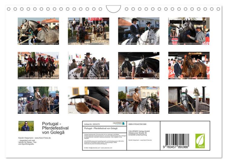 Produktbild: Portugal - Pferdefestival von Goleg&atilde; (Wandkalender 2026 DIN A4 quer), CALVENDO Monatskalender