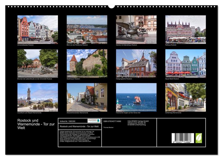 Produktbild: Rostock und Warnem&uuml;nde - Tor zur Welt (hochwertiger Premium Wandkalender 2026 DIN A2 quer), Kunstdruck in Hochglanz