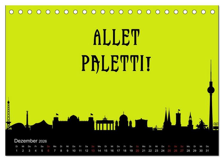 Produktbild: Berliner Mundart (Tischkalender 2026 DIN A5 quer), CALVENDO Monatskalender