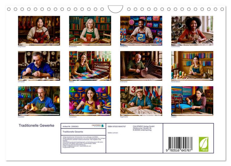 Produktbild: Traditionelle Gewerke (Wandkalender 2026 DIN A4 quer), CALVENDO Monatskalender