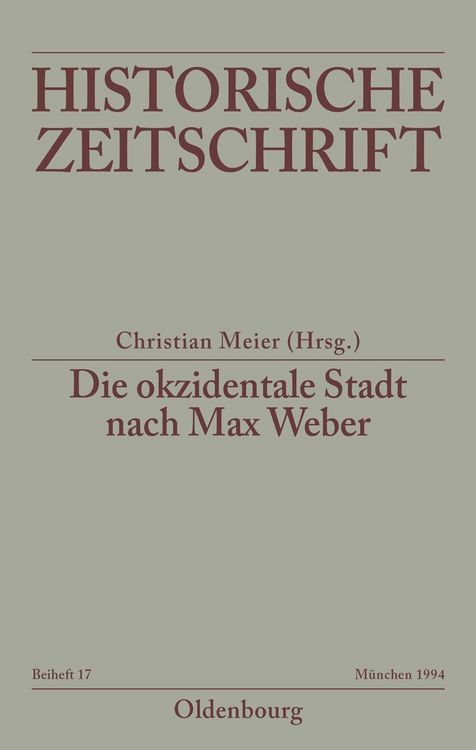 Produktbild: Die okzidentale Stadt nach Max Weber