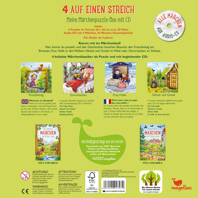 Produktbild: 4 auf einen Streich - Meine M&auml;rchenpuzzle-Box mit CD