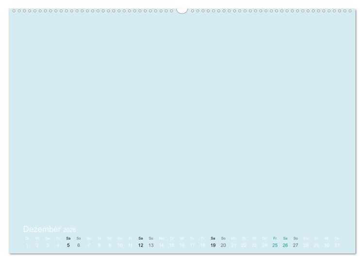 Produktbild: Bastelkalender - hell Blau (Wandkalender 2026 DIN A2 quer), CALVENDO Monatskalender